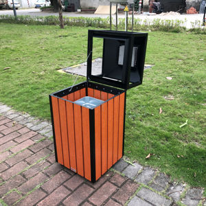 Factory <strong>Customized</strong> 50L Wood Park Trash Bin Fashionable Outdoor Wooden <strong>Garbage</strong> <strong>Can</strong> - Product Image 5