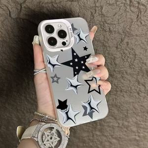Novas Tendências Capa de Telefone Móvel Preto Branco Prata com Estrelas para <span class=keywords><strong>iPhone</strong></span> 16 Plus 17 Air Pro Max <span class=keywords><strong>Shell</strong></span> à Prova de Choque Capa Traseira - Product Image 1