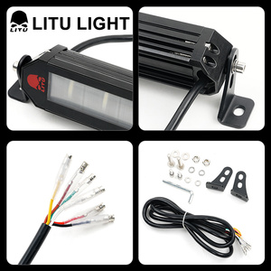 <span class=keywords><strong>Led</strong></span> זאזל צבע בר 4x4 מצבי אור מרובים זמין הוביל מנורות מרדף אחרי כביש היפוך אור הבלם עבור utv atv