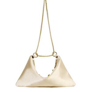 2025 हाई-एंड बेडेड चेन सैटिन जिपर सिंगल कंधे क्रेसेंट शाम बैग नए ठोस रंग अंडरआर्म बैग पॉलिएस्टर ज़िप फैशन - Product Image 4