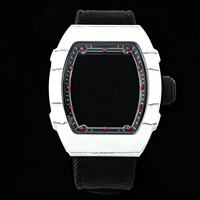 Montre mécanique personnalisée haut de gamme, boîtier en fibre de carbone, bracelet en nylon, montre de sport pour homme
