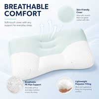 Oreiller ergonomique double couche pour le soutien du cou avec noyau en tube PE, housse respirante, design profilé pour dormeurs sur le côté et sur le dos OEM ODM