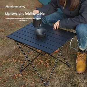 Luxury Ultra-light Aluminum Alloy Folding Portable <strong>Table</strong> Outdoor <strong>Camping</strong> Picnic Roll-Up Portable Thickened <strong>Small</strong> <strong>Table</strong> - Product Image 2