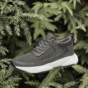 Chaussures de marche pour hommes, respirantes, légères, en cuir véritable, augmentation de la taille de 6 cm, semelles réglables, doublure en mesh - Product Image 3