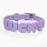 Collier pour animaux de compagnie personnalisé avec nom, lettres 3D en silicone souple, collier d'identification étanche pour chien et chat, faible MOQ