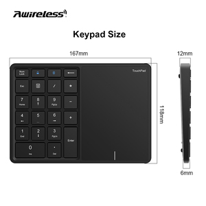 Clavier numérique sans fil 2 en 1, fin, 22 touches, 2.4G sans fil, Bluetooth, avec pavé tactile - Product Image 2