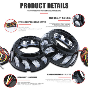 लिनेट्रिक्स आरजीबी गतिशील नेतृत्व वाली परी आंखें काले शरूद जेनन द्वारा हेडलाइट रेट्रोफिट सार्वभौमिक हेडलाइट असेंबली - Product Image 4