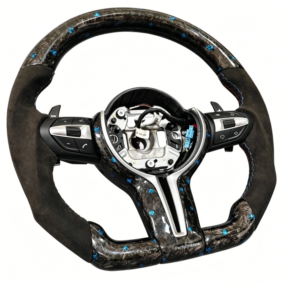 Custom Blue Forged Carbon Lenkrad Steering Wheel (BMW Fitment), photo 4
