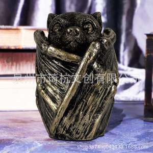 Qi Hang Bat Storage Box Resin Gothic Home Decor Halloween Decoration Standing Type 1-3L <b>Rectangle</b> Shape - Product Image 1