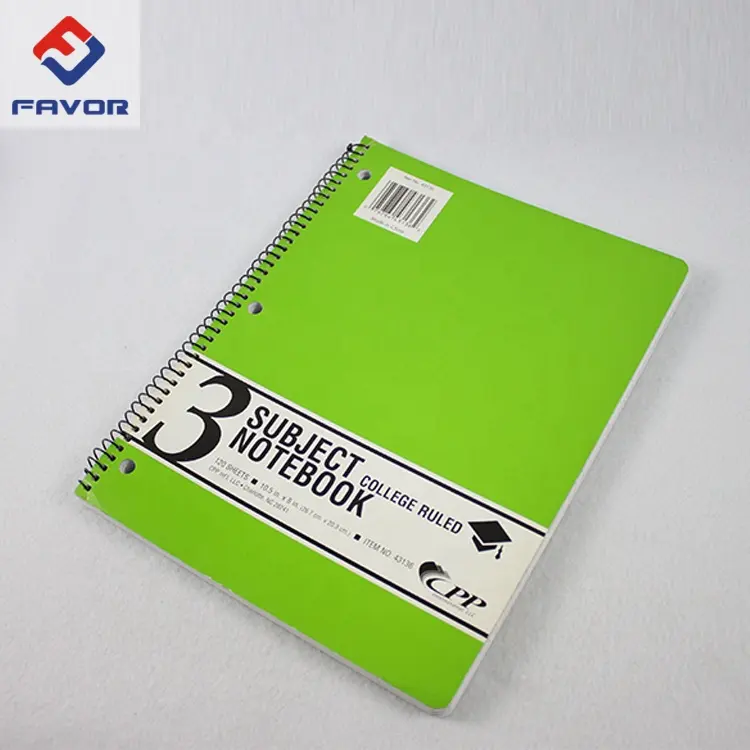 Baixo preço china notebook 4/8 assunto espiral notebook para estudantes