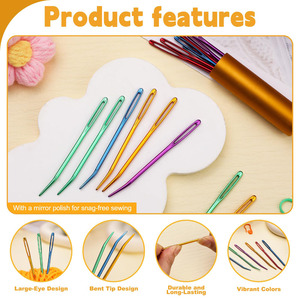 10 Agujas de Tejer de Ojo Grande, Accesorios de Ganchillo, Agujas de Aluminio para Tejer y Reparar Tapices - Product Image 6