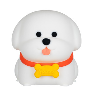 Luz de noche de perro de silicona bonita transfronteriza, lámpara de noche de ilusión colorida alimentada por LED con temporizador de grifo, compañero de sueño para dormitorio - Product Image 6