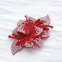 Tissu en patchwork à fleurs doubles en strass brillants Selina Crystal pour sandales, sacs, chapeaux, vêtements et accessoires de transformation