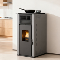 Poêle à granulés PS-60 avec contrôle intelligent Wi-Fi, moderne, pour extérieur, chauffage de salle de bain, autoportant