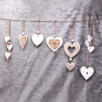 Ornements en bois multi-styles en forme de cœur, style vintage minimaliste, décoration intérieure, décorations de mariage, artisanat DIY