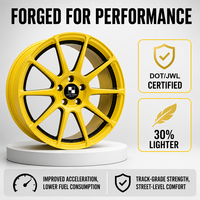 Velg Aluminium Alloy Tempa Kustom Baru 18-20 Inch Warna Kuning Gloss Candy 25mm PCD 5x112/114.3/120/130 untuk Audi Tesla