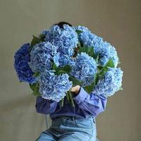 Bunga Hydrangea Artificial Real Touch Sutra 45cm Warna Putih/Pink untuk Dekorasi Musim Semi dan Musim Panas