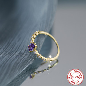 Anillos de Boda de Moda con Forma de Huevo, Zirconia Púrpura, Diamante de Color Fantasía, Plata de Ley S925, Anillo de Regalo de Boda para Mujer - Product Image 6