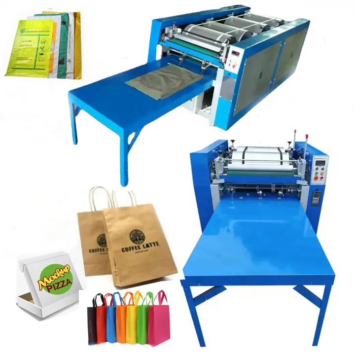 Máquina automática de impressão de sacolas plásticas para caixas de pizza, sacola de compras não tecida, máquina de impressão offset em sacolas plásticas