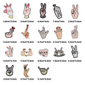 Phong cách cổ điển nóng bán sắt trên thêu Rocker tay cử chỉ Ngón tay giữa Palm các bản vá lỗi cho may mặc - Product Image 2