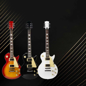 Guitare électrique style <span class=keywords><strong>Les</strong></span> <span class=keywords><strong>Paul</strong></span> en gros d'usine, 6 cordes, micros humbucker HH, accastillage doré, corps plein, guitare LP pour la musique rock - Product Image 1