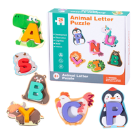 Enfants en bois Animal lettre Puzzle 26 pièces Alphabets cognitif Animal correspondant blocs Puzzle jouet enfants éducatif en bois jouet