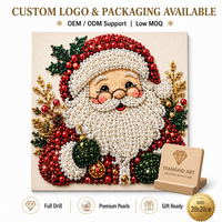Kit de Peinture Diamant de Noël en Gros, Motif Père Noël et Renne, 5D DIY, Broderie Point de Croix en Strass, Cadeau de Fêtes
