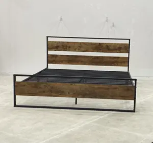 Single king double queen size bed frame wood slat bed frame wood bar bed base