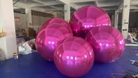 Boule miroir gonflable rose, grands ballons brillants réfléchissants, robe de mariée pour décoration de mariage, gonflables publicitaires