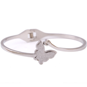 Bracelet à breloques papillon en or rose, en alliage de zinc, serti de pierres, bijou cadeau - Product Image 5