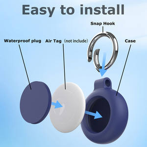 Coque en silicone colorée à couverture intégrale avec porte-clés pour AirTag, étui pour AirTag, sac pour chat et chien, pour AirTag Find My, vente chaude - Product Image 5