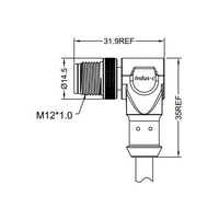 Connecteur de câble moulé mâle-femelle à angle droit M12 3-17 broches 250V étanche IP67 isolé PVC avec blindage PUR