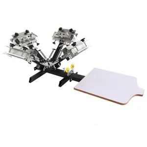 4 Color 2 Station Silk Screen Printing Machine With Micro Registration