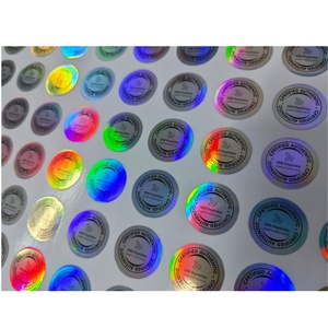 Etiqueta Adhesiva Redonda Holográfica de Color Verde con Impresión Personalizada de la Marca Genetic Peptides - Product Image 3