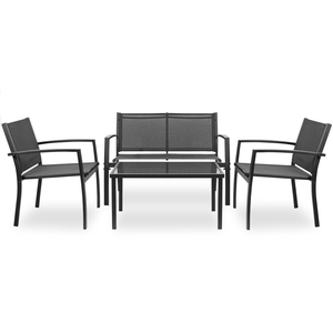 Juego de Muebles de Jardín de 4 Piezas, Sofá para Patio, <span class=keywords><strong>Terraza</strong></span>, Piscina, con Sillas Plegables y Mesa - Product Image 1