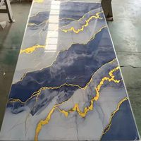 Panneau mural en PVC marbré brillant UV de luxe, imperméable, pour fond de télévision, panneau décoratif pour la décoration intérieure