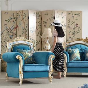 Canapé de luxe en mosaïque de coquillages français, mobilier de salon haut de gamme européen en bois massif pour hôtels et villas - Product Image 4