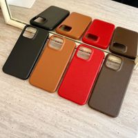 Sens de haut niveau IPhone14 étui souple motif en cuir de couleur unie matériau TPU poignée de téléphone pour 16 téléphones Pro Max couverture Iphone16