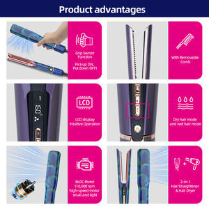 Plancha de Pelo Eléctrica Profesional de Cerámica con Vapor EFA M650 con <span class=keywords><strong>Cepillo</strong></span> y Control de Temperatura Múltiple - Product Image 2