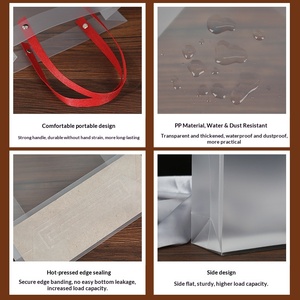 Embalagem de Doces para Casamento, Presente de Retorno, Bolsa Plástica Transparente Vermelha, Presente de Aniversário para Damas de Honra, China - Product Image 4