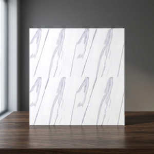Carreaux de sol en céramique numérique blanc noyer 400x400mm, aspect bois rustique, finition mate, porcelaine émaillée pour intérieur - Product Image 2