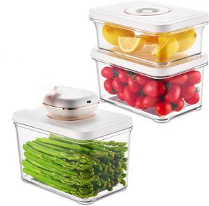 SJY-1212-74 4in1 High Borosilicate Glass Vacuum Pump <b>Canister</b> <b>Set</b> Injection Molded Square Design Airtight Fresh-keeping Food - Product Image 1