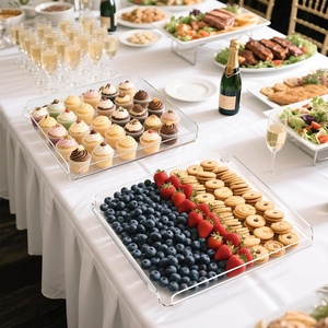 Las últimas bandejas de postre acrílicas dobladas para fiesta. Cenar, Cumpleaños, Familia - Product Image 6