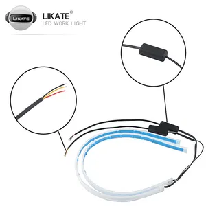 Universele 30Cm 45Cm 60Cm Drl Licht Zachte Artikel Lamp Vloeiende Flexibele Led Strip Led-dagrijverlichting flexibele Led Strip