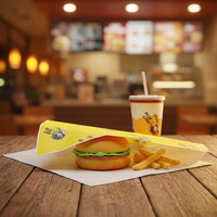 Emballage pour sandwichs de restauration rapide ZJPACK, design personnalisé, papier ciré enduit de PE de qualité alimentaire, résistant à la graisse, pour hamburgers