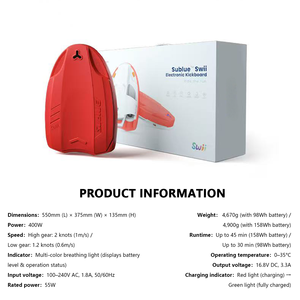 Patinete Eléctrico Swii PVC en Oferta, Control por Aplicación, 2 Modos de Velocidad, Batería Desmontable, Uso en el Océano, 400W de Potencia, Swii Outs - Product Image 3