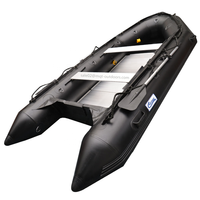 Bateau gonflable en PVC de 2m à 8m de longueur avec plancher en aluminium de couleur noire