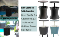Housse de protection pour table de bar extérieure, résistante à l'eau et à la poussière, en tissu Oxford 210D/420D, pour refroidisseur de bière rond