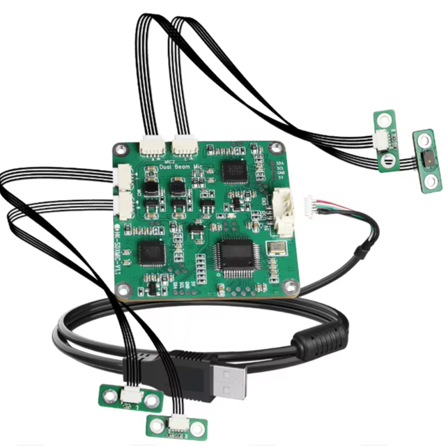 USB AI 4-Array 1V1 Directional Pickup Microphone Module Beamforming Enhanced Human Voice Noise Suppression AGC