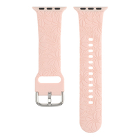 Tali jam desain baru untuk Iwatch seri 44/38mm tali silikon ukir Floral untuk gelang bunga terukir seri Iwatch